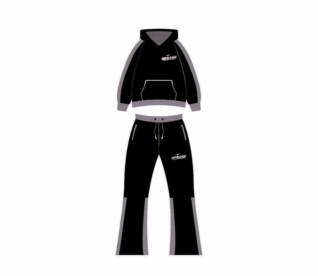 Uprise Flared Tracksuit (Black&Grey)